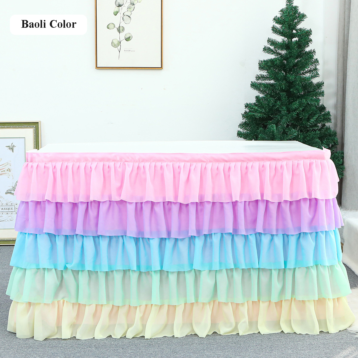 Wedding tutu skirt table Party Tableware Birthday Kitchen Festive Baby Shower Decor - Baoli Color