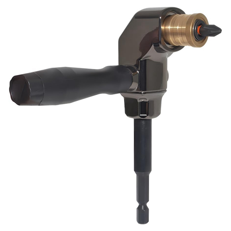 Right Angle Drill Attachment, All Metal Body 90 Degree Drill Adapter with Detachable Handle, Drill Bit Corner Adapter Durable Easy Install Easy to Use