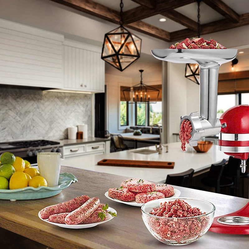 Meat Grinder Attachment for KitchenAid,Included Sausage Stuffer Tubes. 