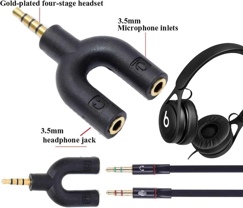 U-Shape Converter- 3.5mm Audio Splitter For Headphone and Microphone. 