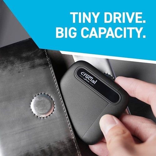Crucial X6 1TB Portable SSD 800Mbps for PC and Mac USB 3.2 Type-C External SSD. 