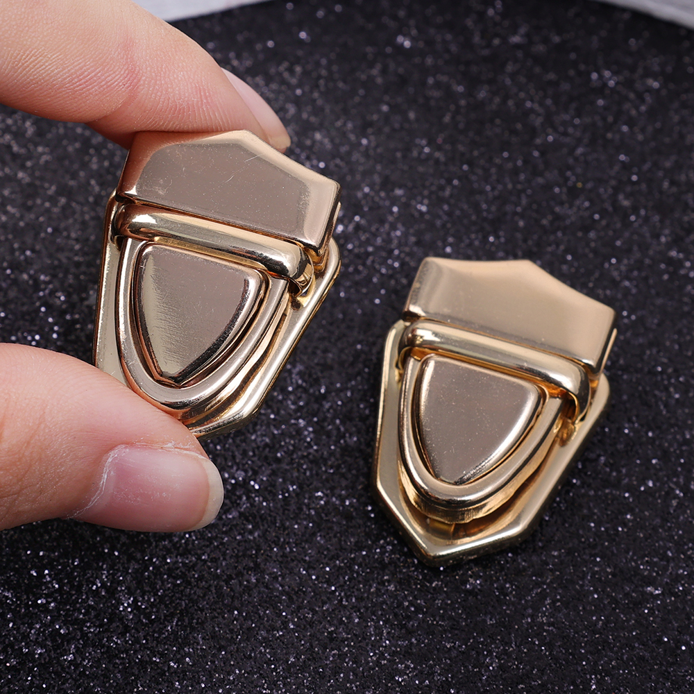 DIY Insert Lock Version Alloy Bag Latch Solid Brass Metal Push Lock Handbag Purse Briefcase. 