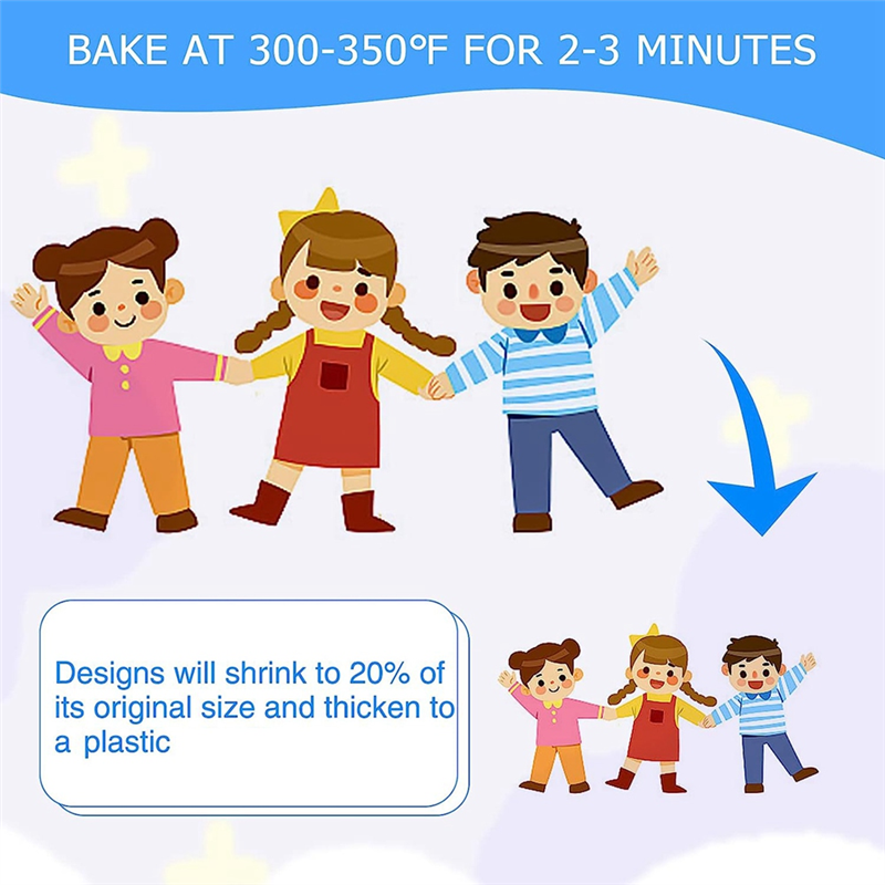 Shrink Plastic Sheet Sheets Shrinky Dink Paper Kit with Clear Heat Shrinky Art Film Dinks Paper Keychains Replacement Parts. 