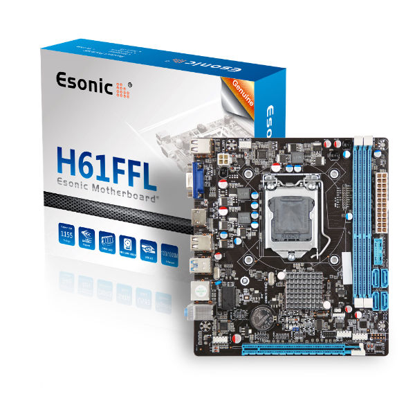 Esonic Motherboard H61 - M.2 Support 2Nd & 3Rd Gen. Lga1155 Processor - Intect 1-Year Brand Warranty - Reliable Motherboard Choice. 