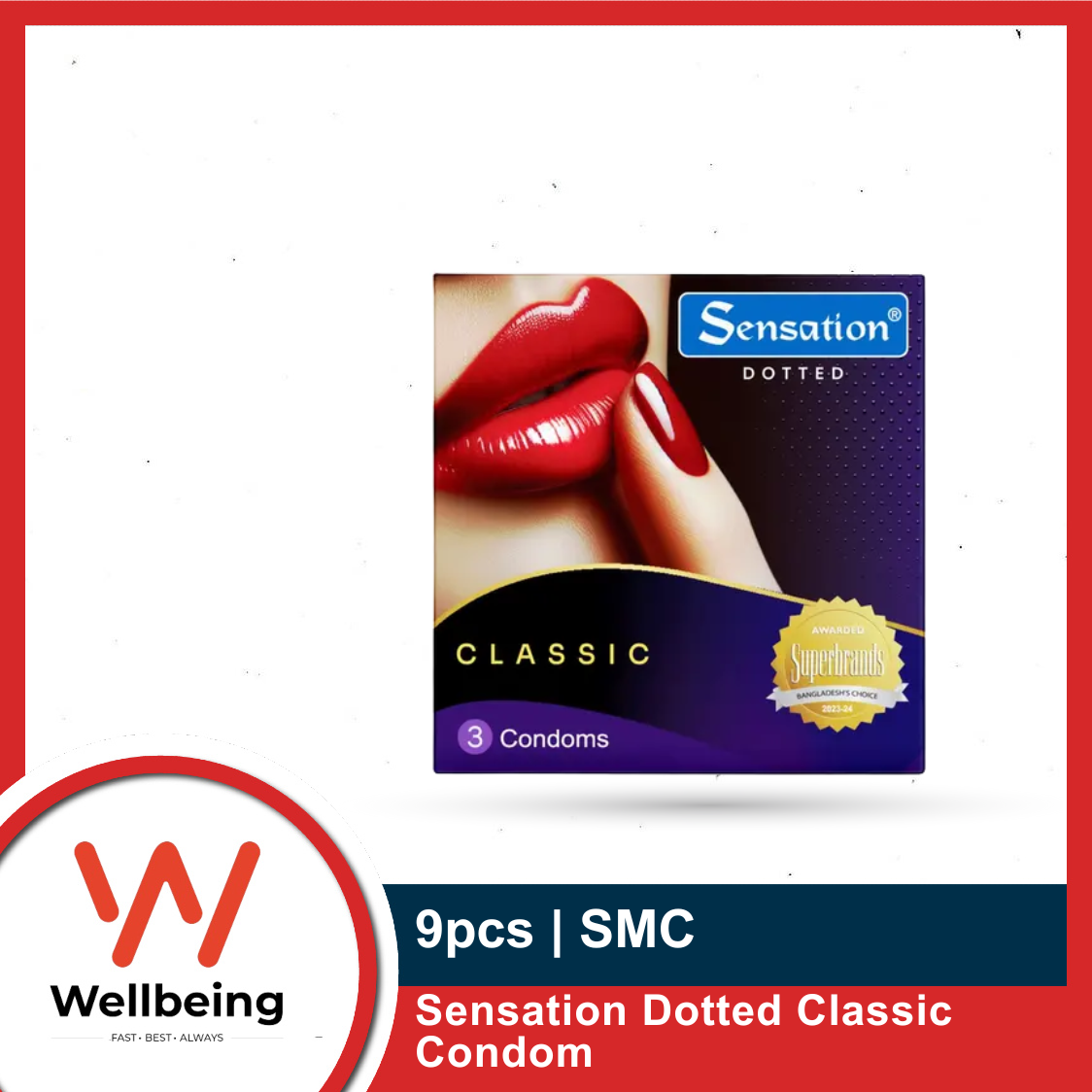 Sensation Dotted Classic Condom | 3 Pack Combo | Total 9 pieces Condom. 