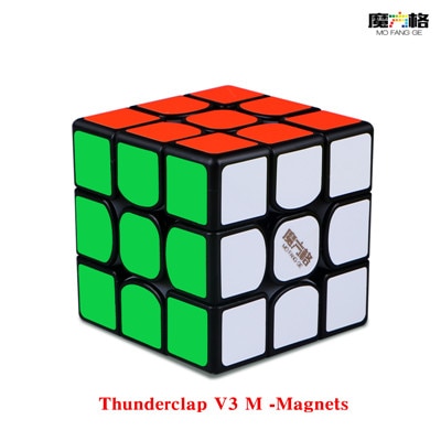【happy one】Global MoCube Qiyi Thunderclap V3 3x3 Black Speed Cube MoFangGe V3 Magnetic Speed Cube. 