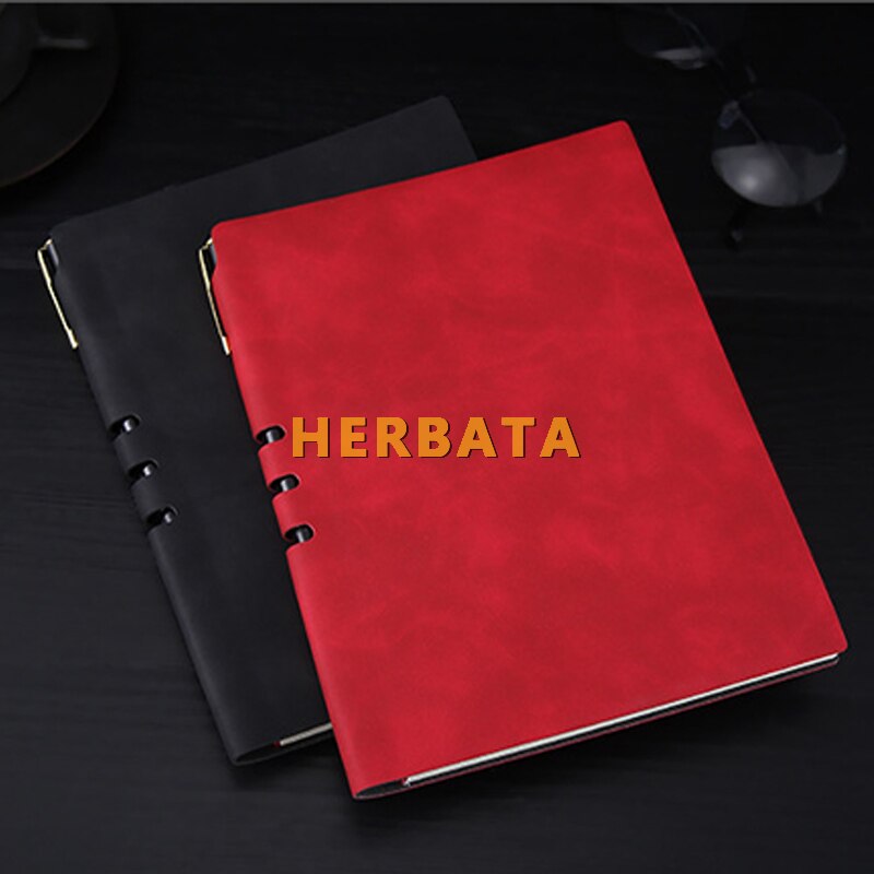 【happy one】Leather Notebook Notepad Business Planner Notebook Diary Journal For Office School Supplies Gifts CL-1521. 