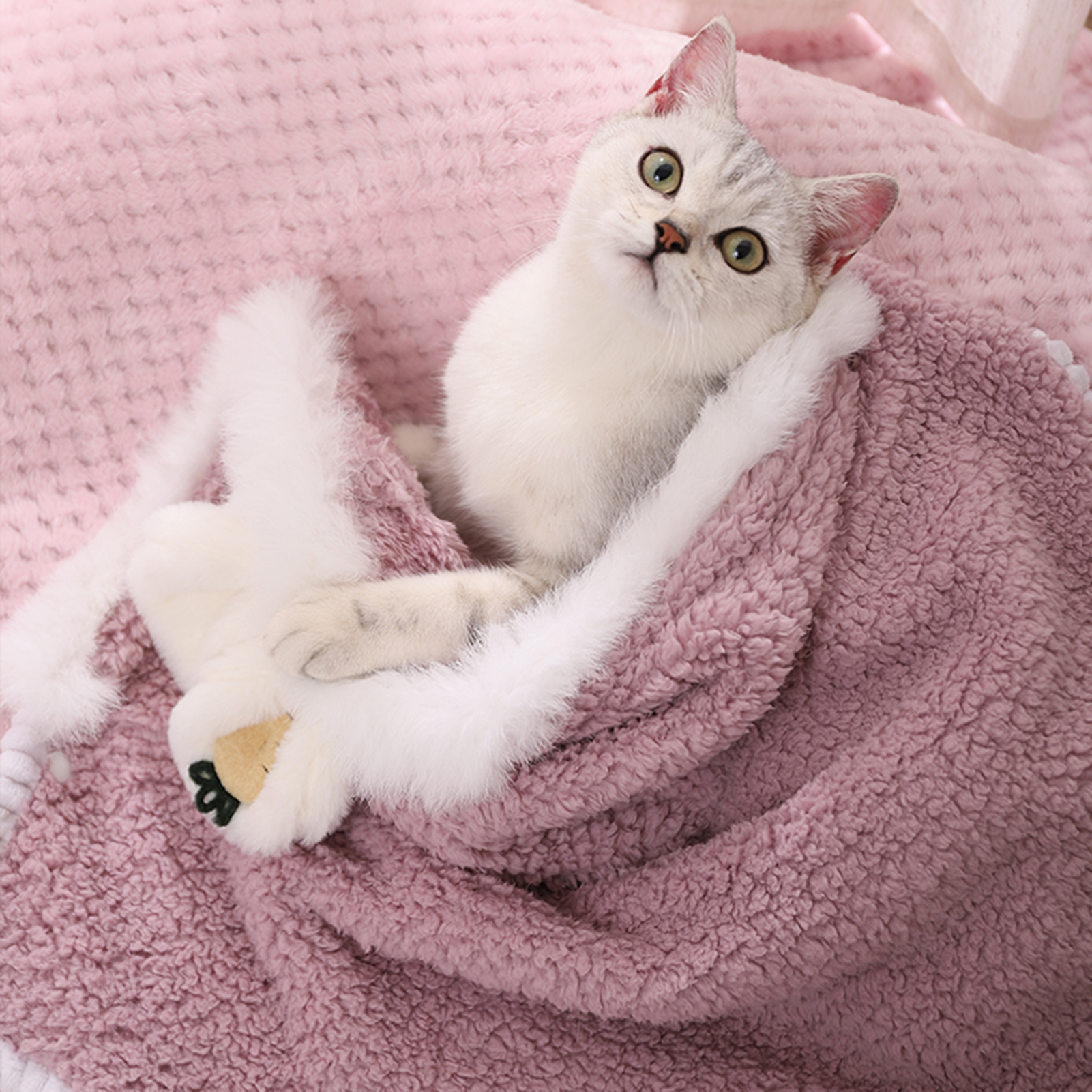 Cat Sleeping Cushion Solid Color Kitten Puppy Bed Mattress Blanket. 