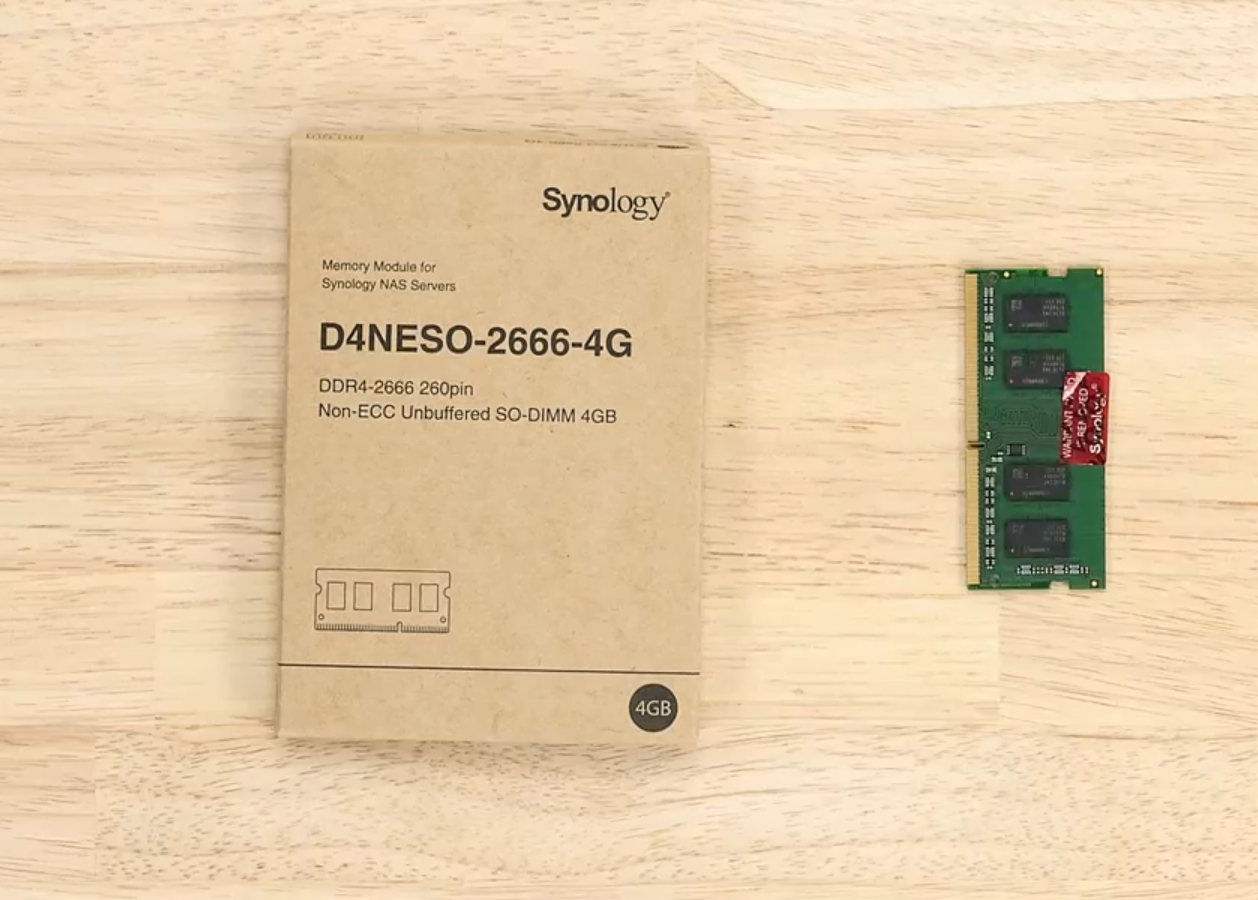 Synology SODIMM Non-ECC RAM DDR4-2666 4GB (D4NESO-2666-4G). 