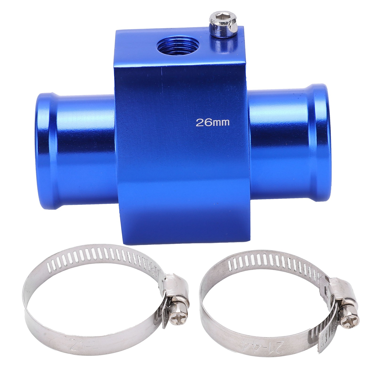 Water Temp Temperature Joint Pipe Sensor Gauge Radiator Hose Adapter 26mm Blue. 