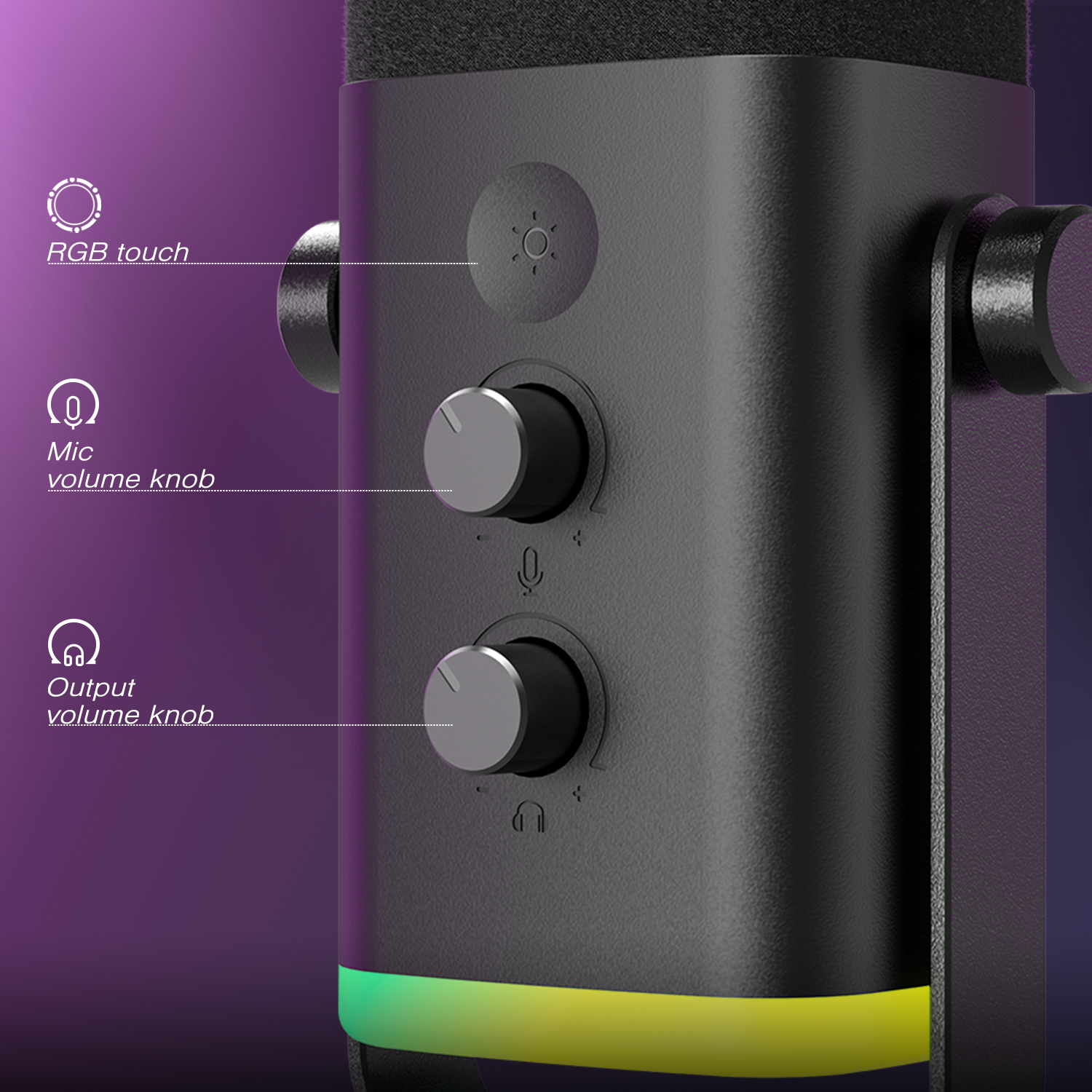 FIFINE USB/XLR Dynamic Microphone with Touch Mute Button,Headphone jack,I/O Controls,for PC PS5/4 mixer,Gaming MIC Ampligame AM8. 