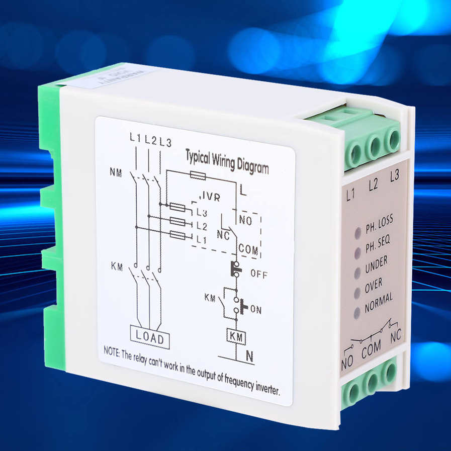 440VAC Over Under Voltage Failure Phase Sequence Protector 3Phase Power Supply