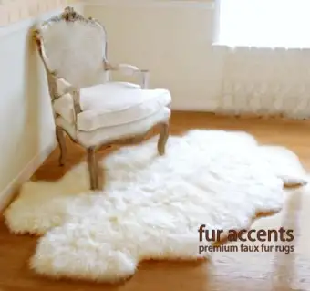 White Large Faux Sheepskin Rug