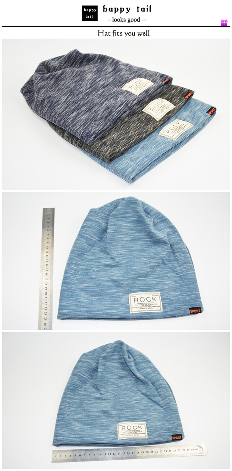 New And Men ROCK Cloth Mark Hat Plus 