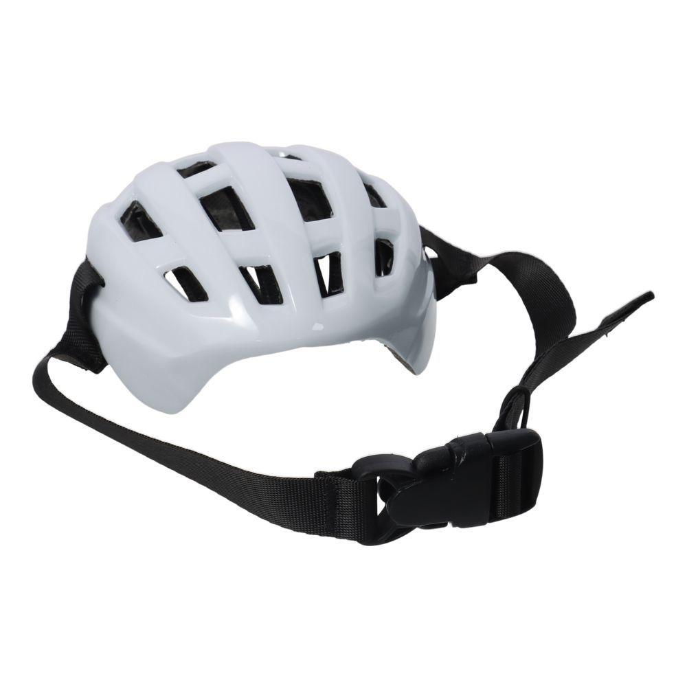 for Small Puppy Cat Motorcycle Dog Helmet White Small Cat Helmet with Adjustable Belt Head Protection. 