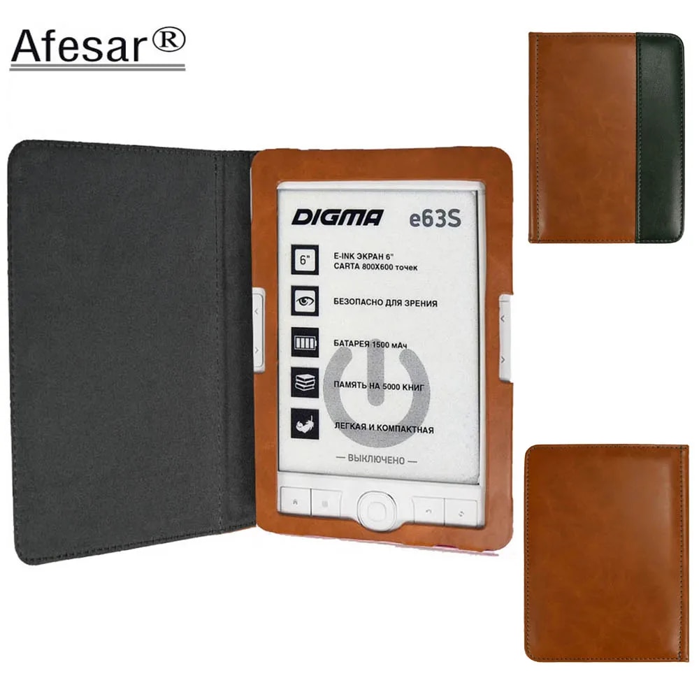 【Lejia】Afesar Flip Cover For Digma E63s E63sdg eReader pu leather Case magnetic clasp flip fit R63s ebook pouch capa. 