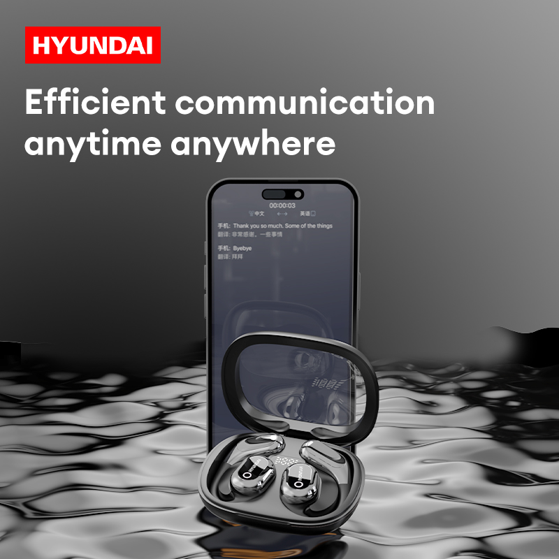 HYUNDAI HY-Y16 AI Headphones OWS Wireless Smart Earphones Cross-language communication Earbuds For Translating Recording Work. 