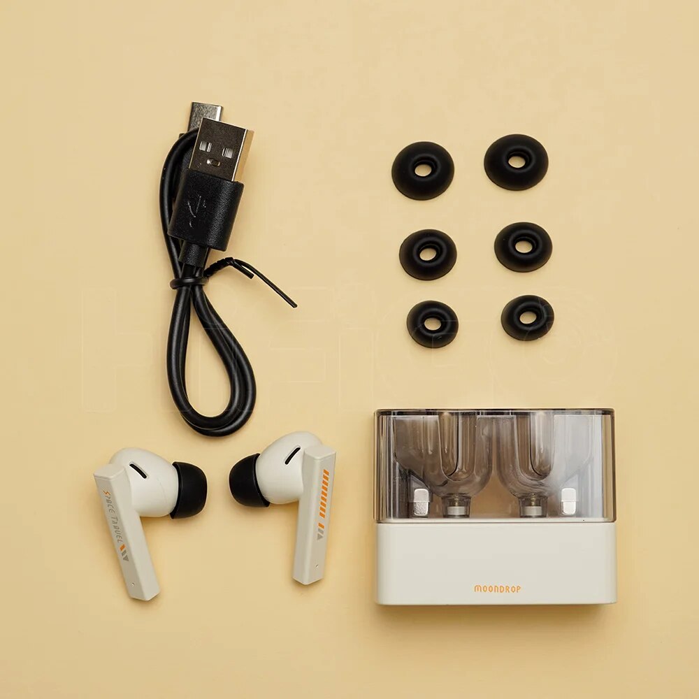 Moondrop Space Travel TWS Bluetooth 5.3 Earbuds Dynamic Driver Earphone Touch Controls Noise Canceling True Wireless Stereo IEMs. 