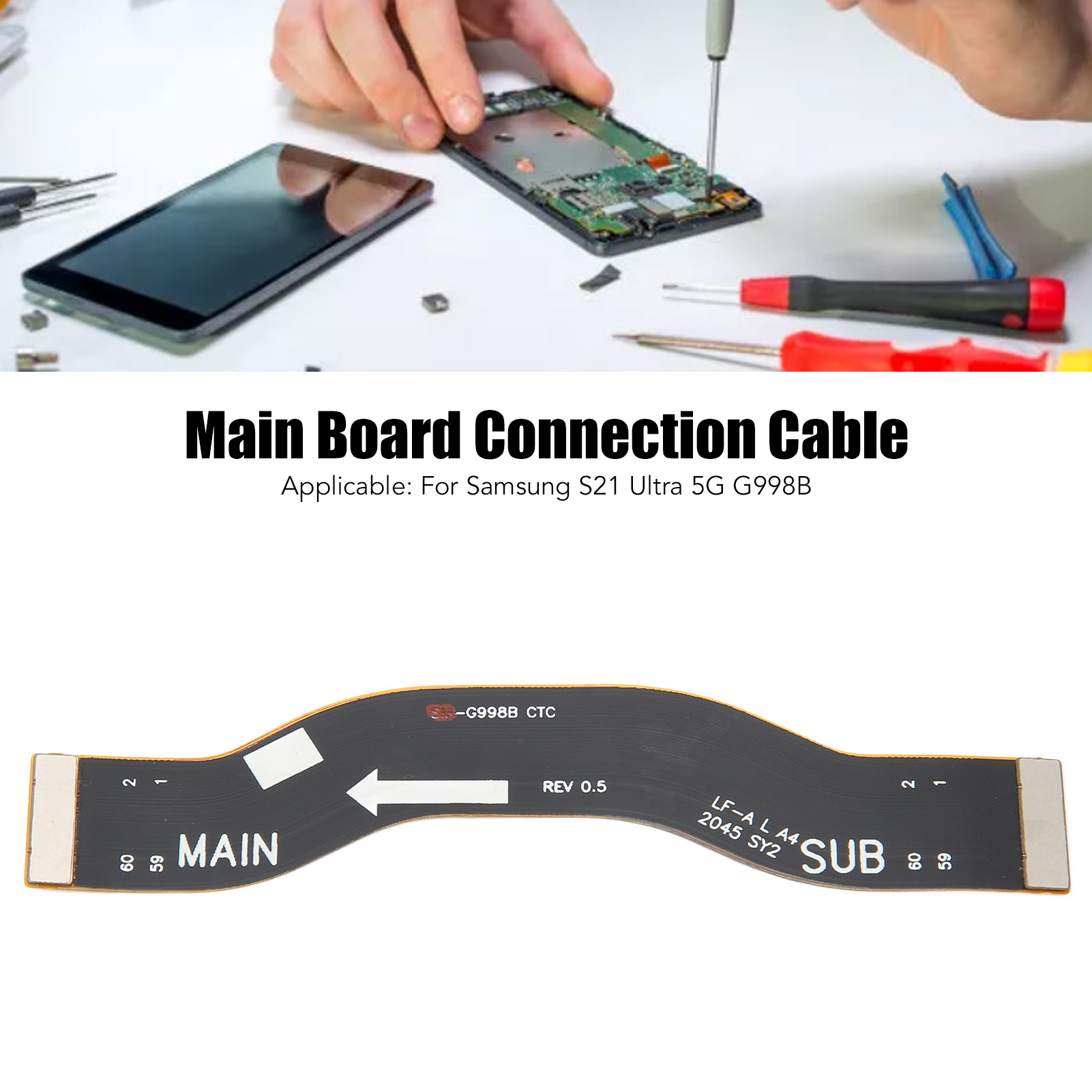 Display Connector Flex Cable, Touch Digitizer Display Flex Cable High Compatibility Perfect Replacement Accessory for Phone Repaire. 