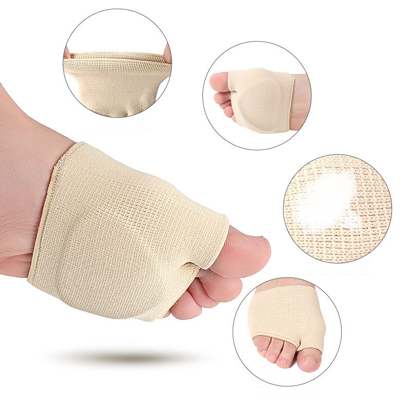Silicone Metatarsal Sleeve Pads Half Toe Bunion Sole Forefoot Gel Pads Cushion Half Sock Supports Prevent Calluses Blisters. 