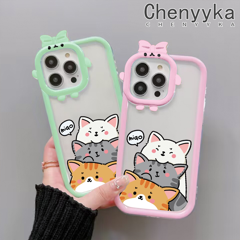 Chenyyka For iPhone X Xs Xr Xs Max Case Cartoon Cute Cat Little Monster Camera Lens Soft Clear Shockproof Phone Cases Simple Transparent Back Cover Silicone Protective Case. 