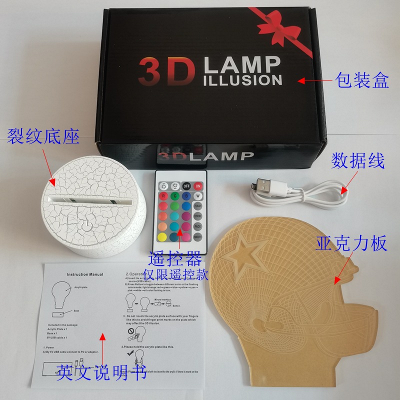 Cross-Border Supply Bird Series Owl 3d Small Night Lamp Colorful Remote Control Creative Touch Table Lamp KT-C. 