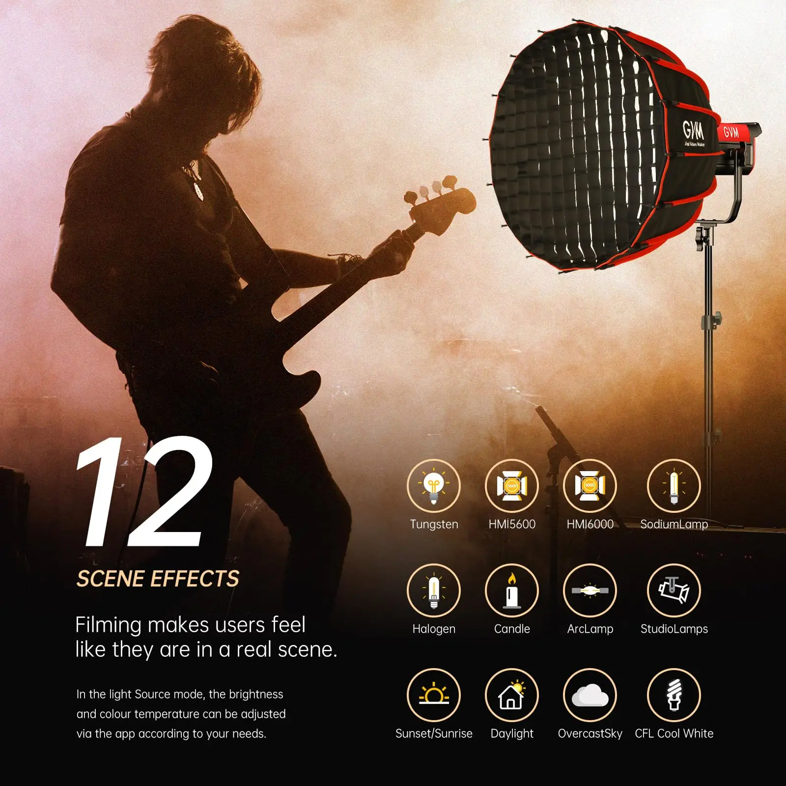 GVM SD300B Pro 300W Video Studio Lights with Bowens Mount Softbox Stand 2700K~6800K Continuous Lighting for Photography. 