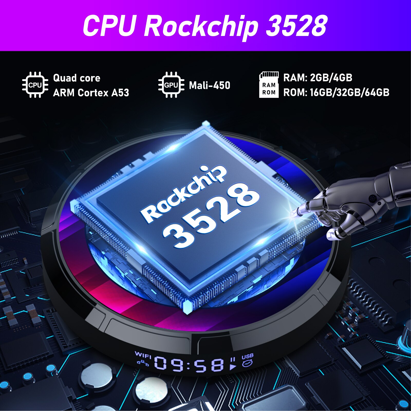 Android TV Box H96MAX RK3528 Android Box Support 2.4G/5.8G WiFi6 BT5.0 4K Video Set Top TV Box Decode And Play 8K 24Fps. 