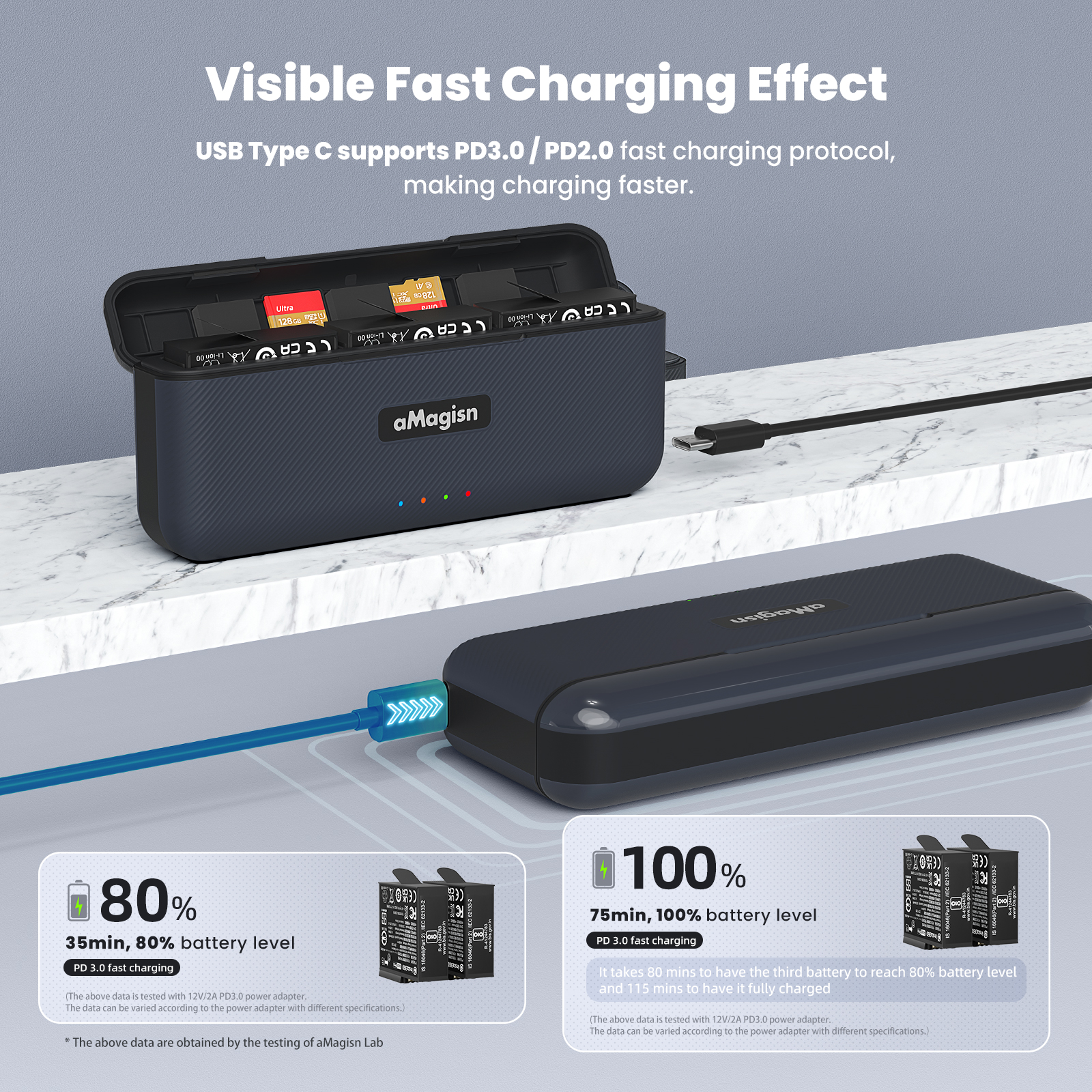 New For Insta 360 Ace/Ace Pro Battery Charger Box Fast Charging For Insta360 Ace Pro Camera Batteries Accessories. 