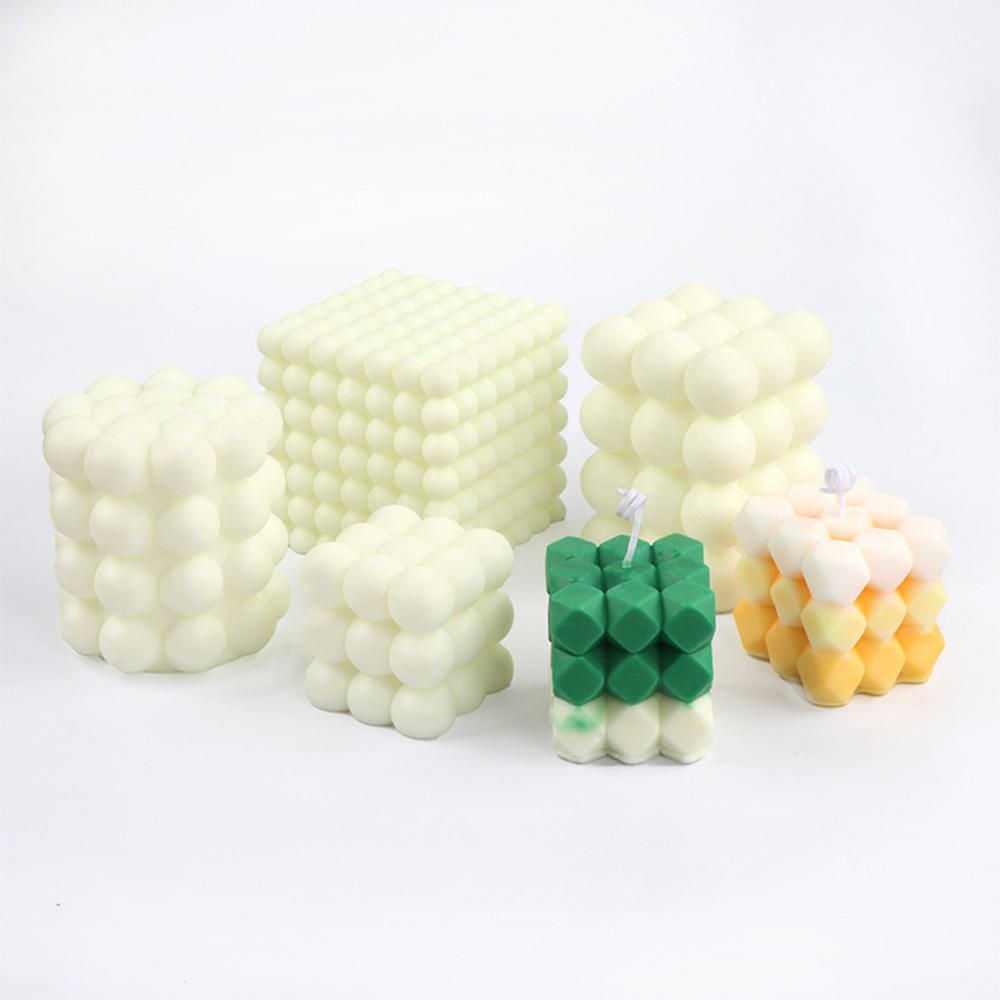 3D Bubble Rubik's Geometric Cube Diamond Shaped Silicone Candle Molds Poly-shaped DIY Soap Making Chocolate Plaster Epoxy Resin. 