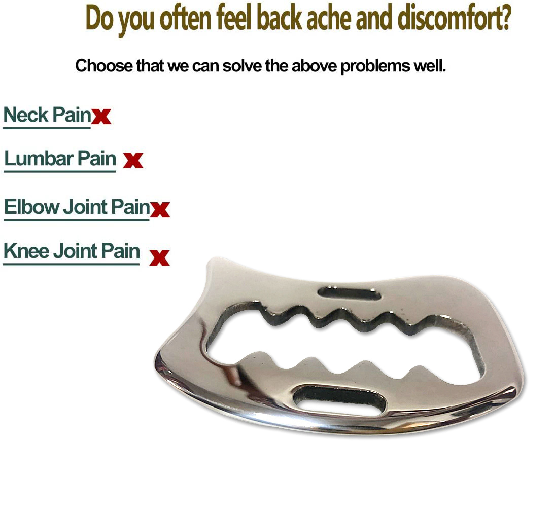 Stainless Steel Gua Sha Scraping Massage Tool Soft Tissue Mobilization Pain Scraping Tool. 