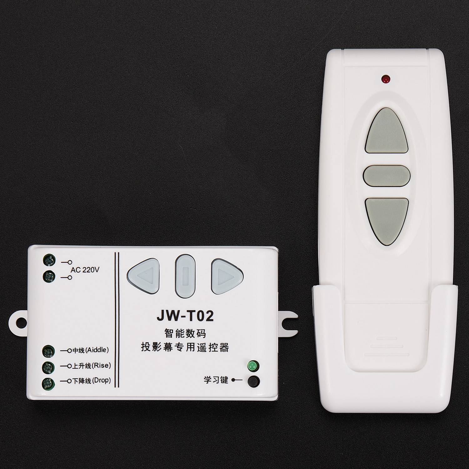 Jw-T02 Wireless Remote Control +315Mhz Front Controller for Electric Projector Screens Electric Curtains/Tower Garage Door. 