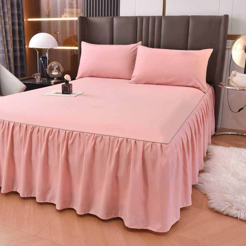 Fitted Sheet Cover with Skirt Color Bed Skirt Bedspread Bed Sheet