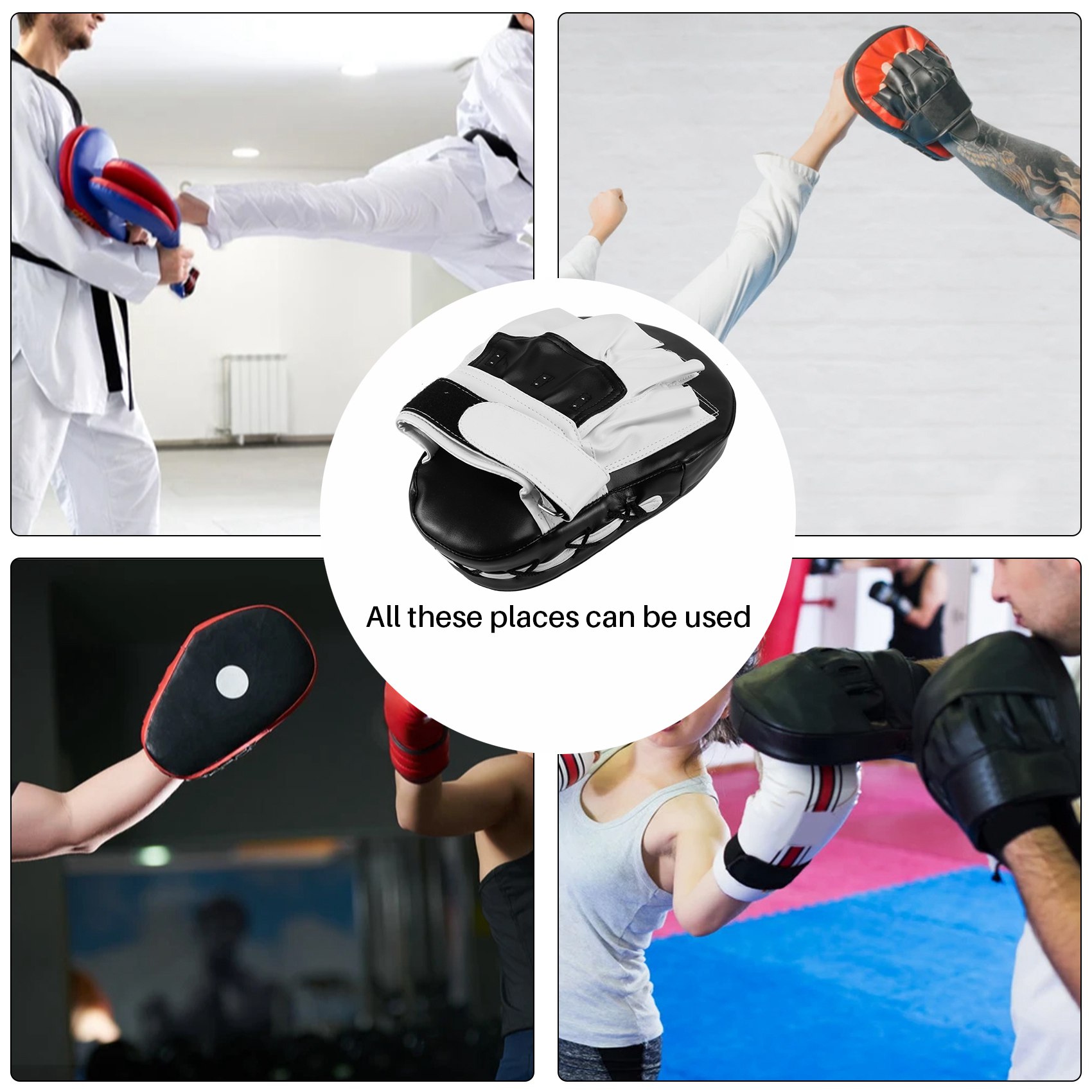 Boxing Leather Punch Focus Mitts,Target Training Hand Pads for Karate. 