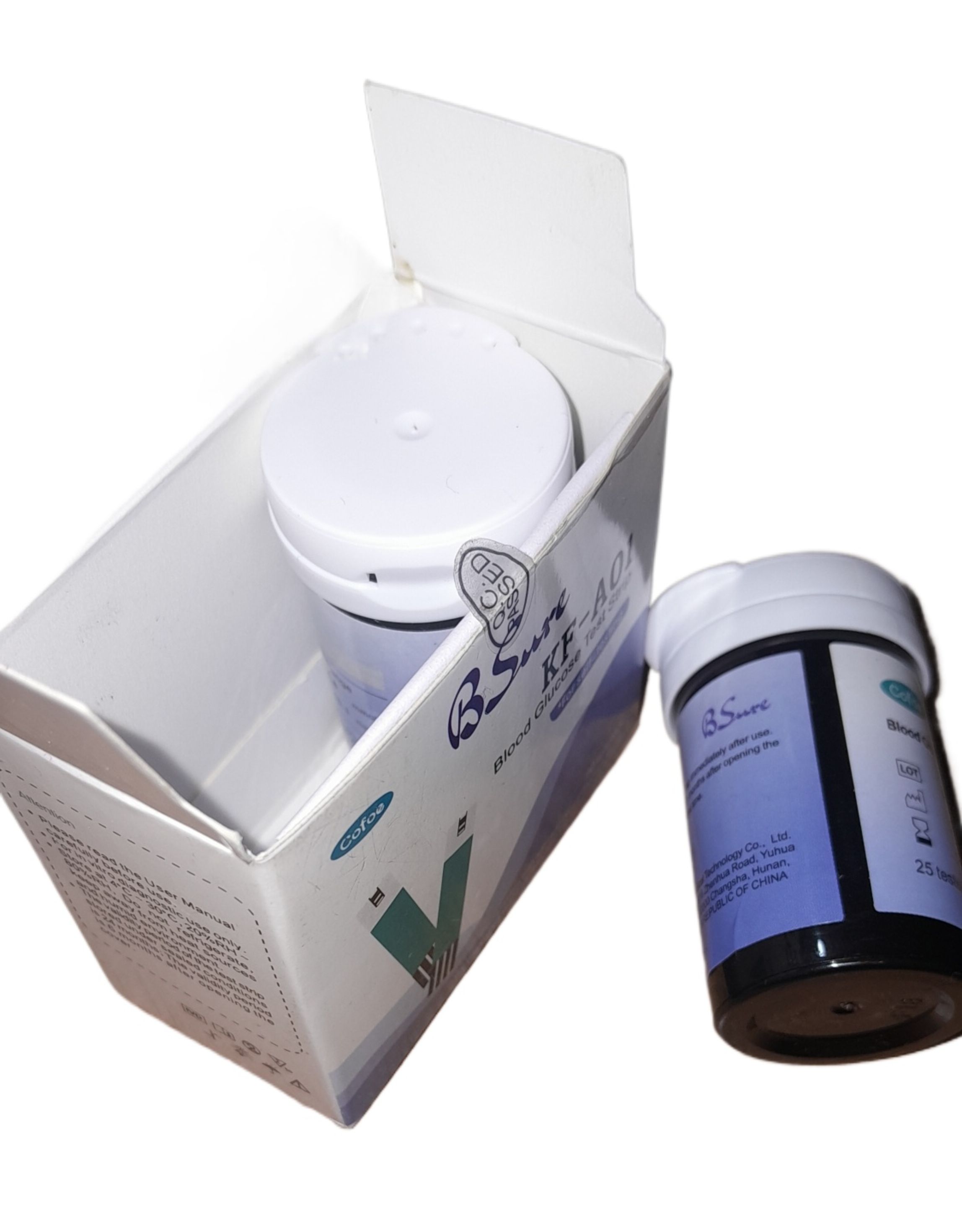 B Sure Blood Glucose Meter KF-A01 Sugar Test Strips 25 Pcs Container (ONLY SUGAR TEST STRIPS)