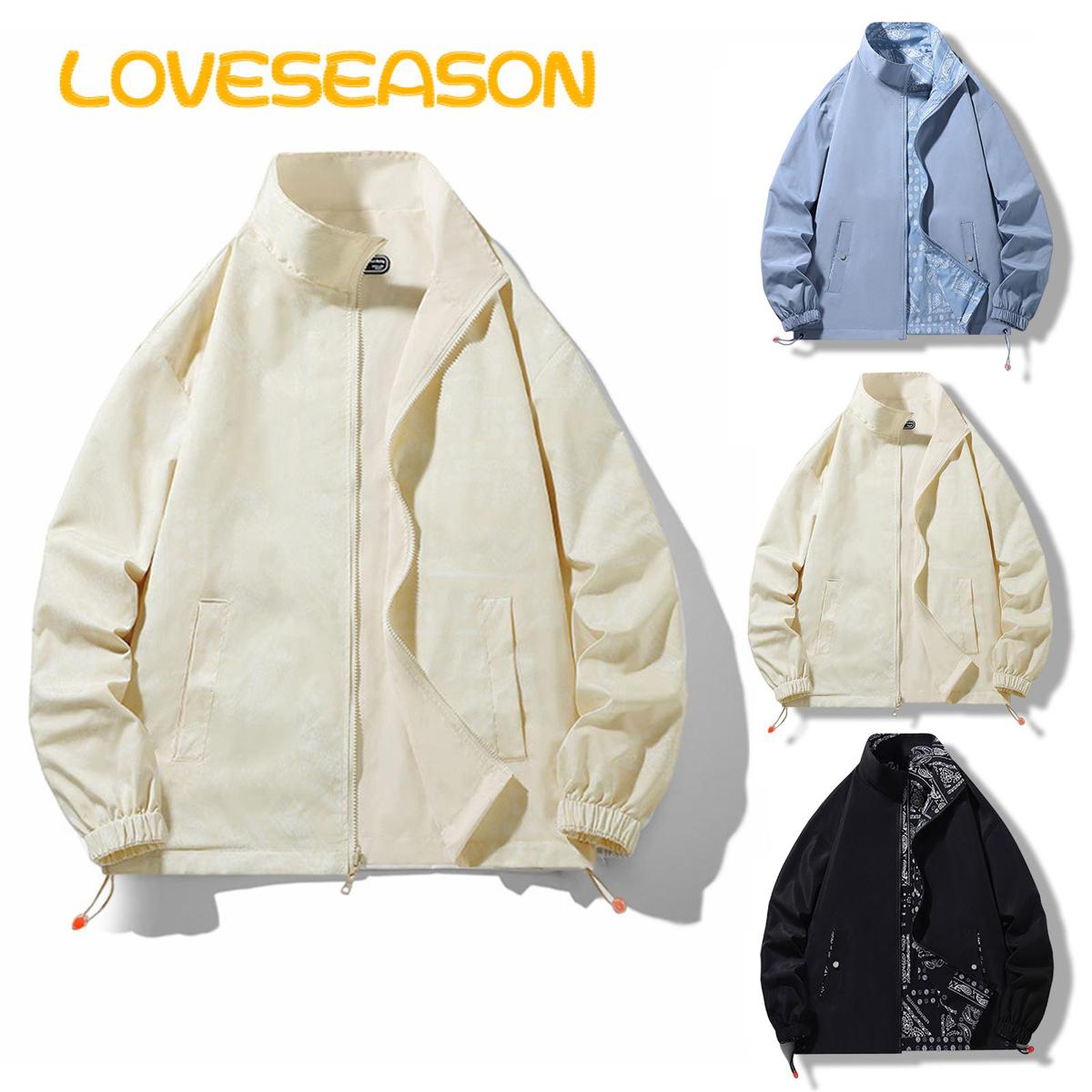 Zipper Open Jacket Reversible Men's Jacket with Windproof Splash-resistant Features Perfect for Spring Fall less Than Reversible Jacket