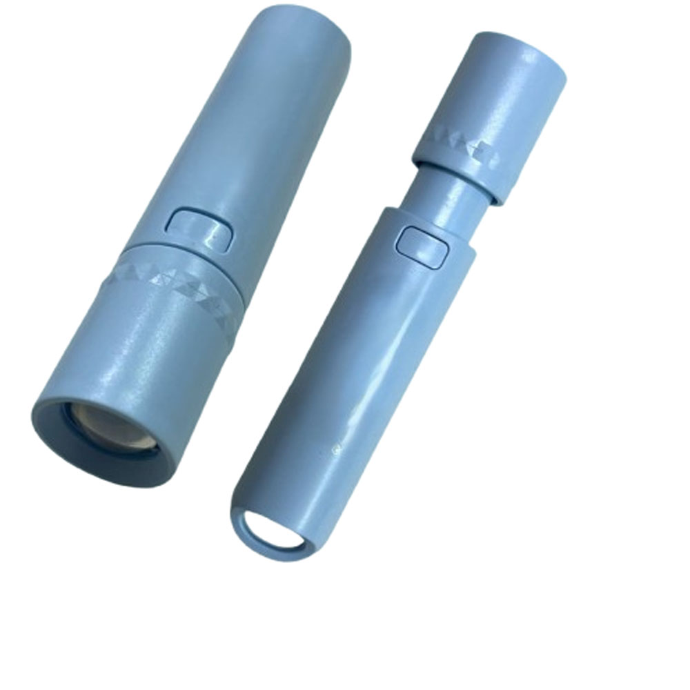 Mini Pocket Rechargeable Zoom LED Torch Light (Light Blue). 