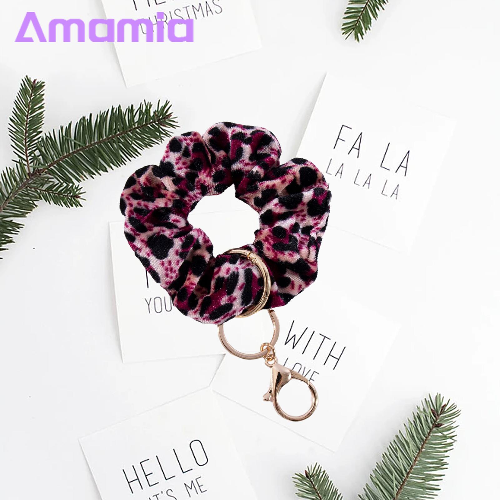 Amamia Scrunchie Wristlet Key Holder Portable Hair Tie Wrist Bracelet Keychain. 