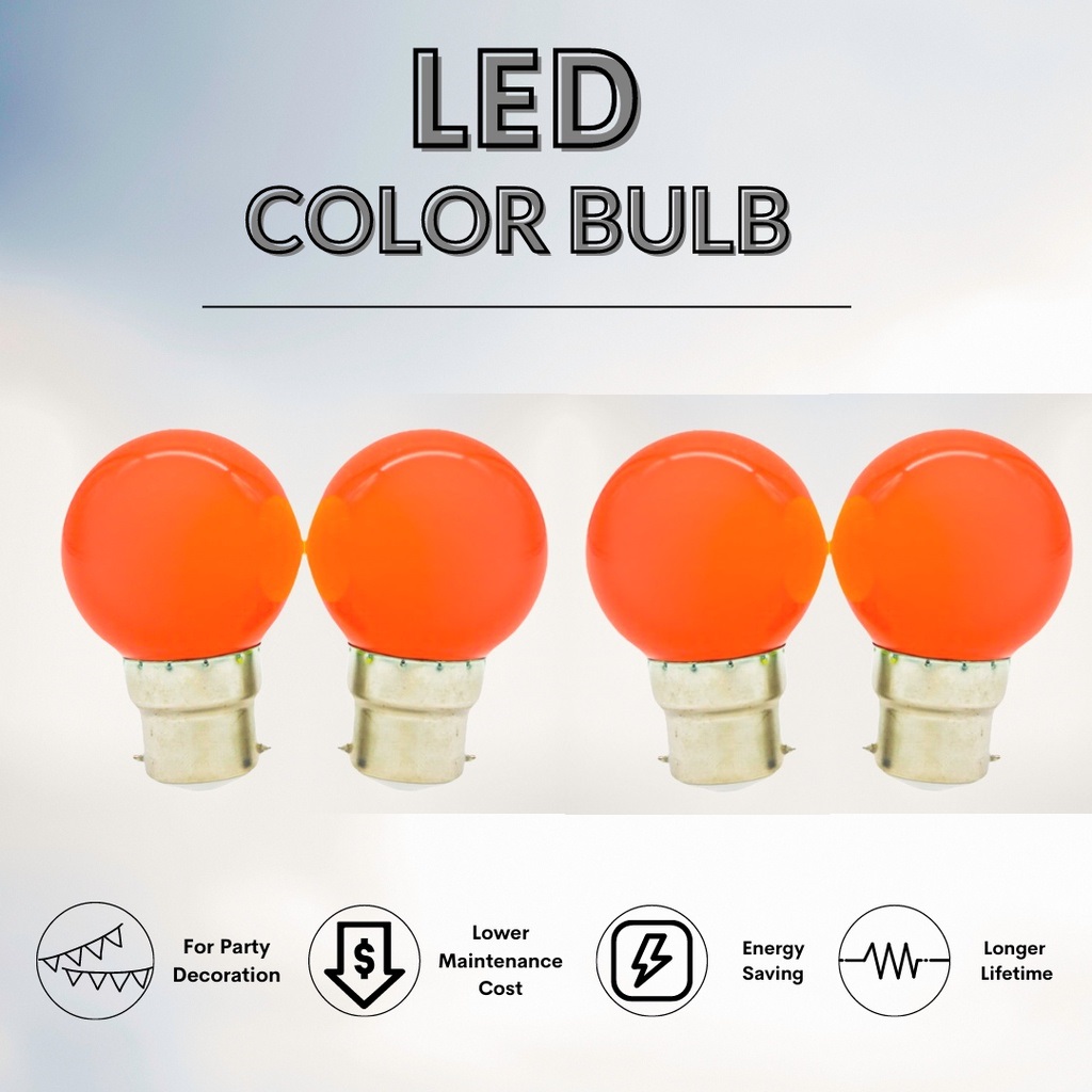 iPOWER Orange Colour Mini 0.5-Watt B22 Base LED Bulb ( Dream Light ). 