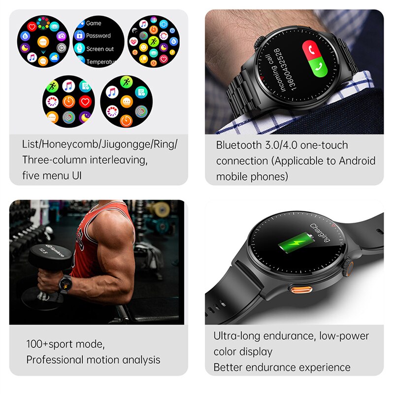 ChiBear ECG+PPG Bluetooth Call Smart Watch Men 2023 New Sports Bracelet NFC Waterproof Custom Watch Face Men SmartWatch +Box. 
