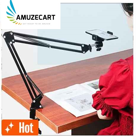 Overhead Video Stand ( মোবাইল মাউন্ট - With Mobile Mount ) Phone Holder Articulating Arm Phone Mount Table Top Scissor Boom Arm Articulating Phone Stand Tablet Phone Holder for Streaming Phone Baking Crafting. 