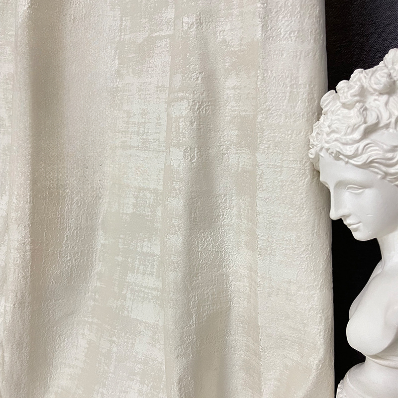 Fleece French Elegant High Shading Curtains Cream Colored Embossed High-precision Relief Jacquard Craft Window Curtains Custom Amour zii
