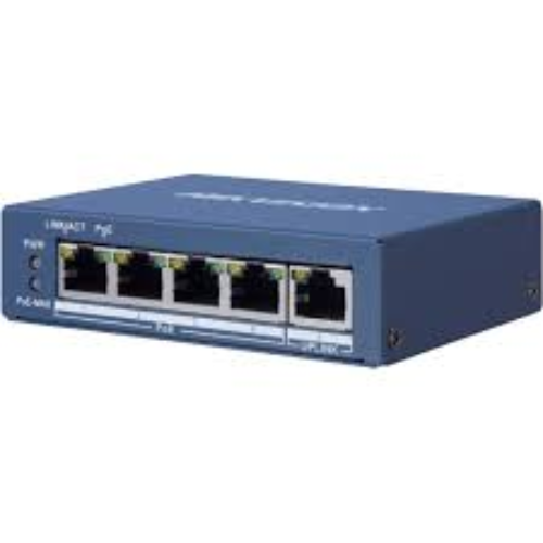 Hikvision DS-3E0505P-E/M 4 Port Gigabit Unmanaged POE Switch. 