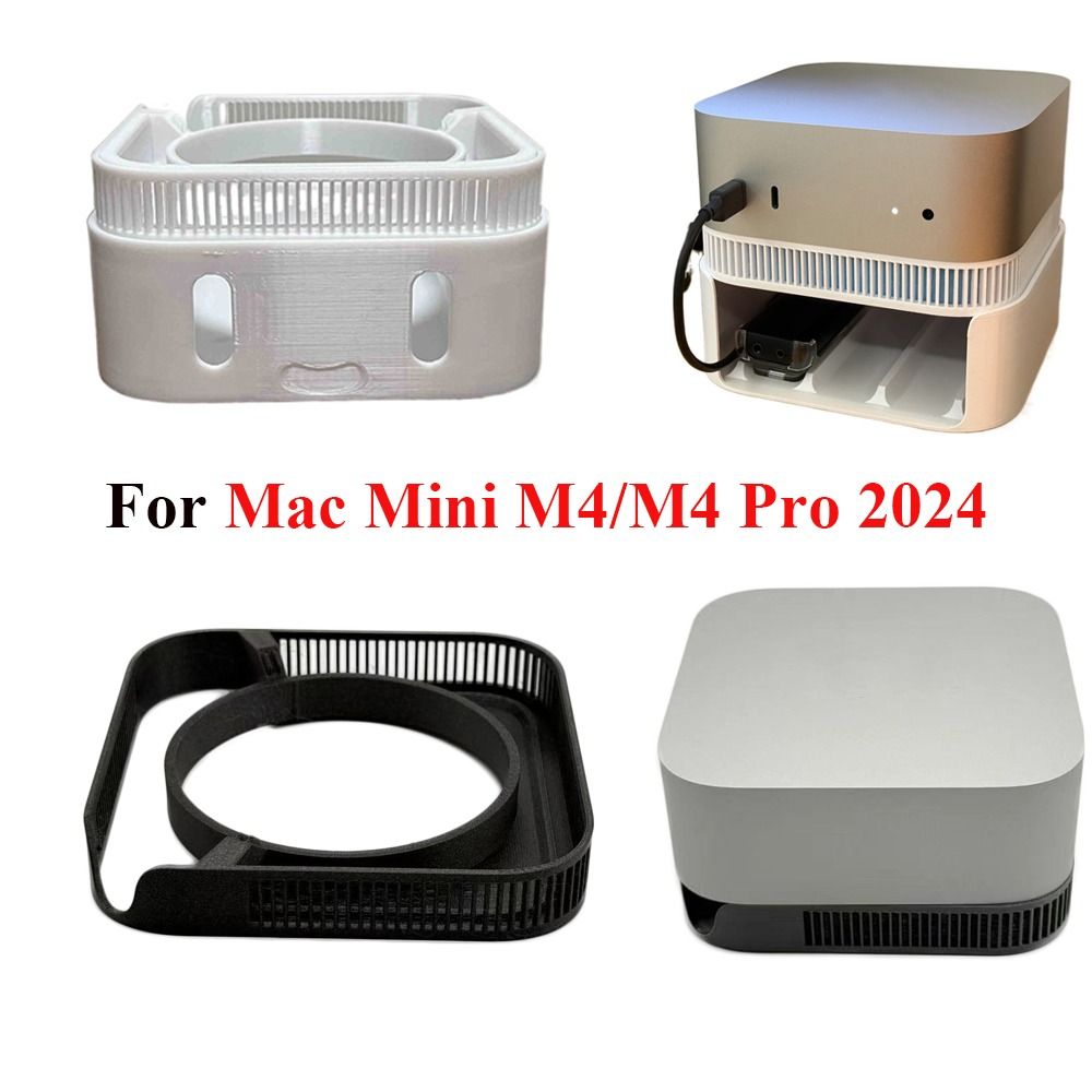 New Dustproof Host Base Heightening Anti-Slip Heat Dissipation Bracket 3D Printed Cooling Mount Stand for Mac Mini M4/M4 Pro 2024. 