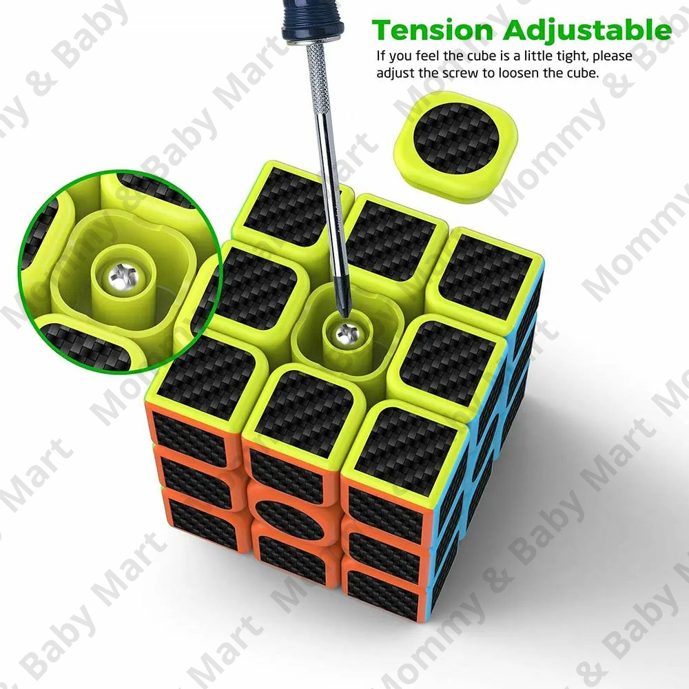 Emob High Speed Stickerless 3x3 Neon Colors Magic Rubik Cube Puzzle Toy (5.5cm). 