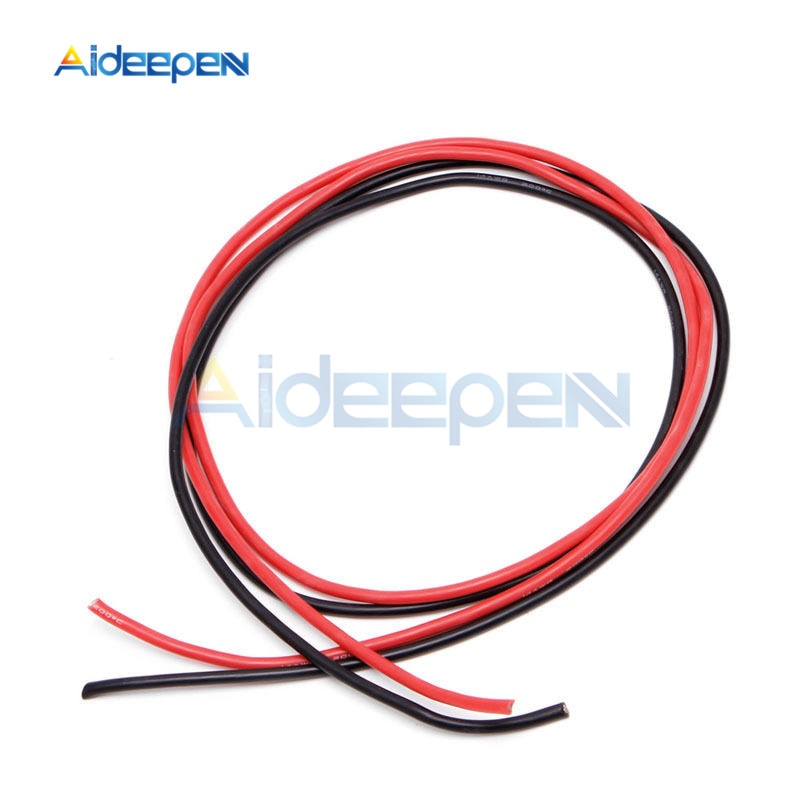 【VisioN Shop】1 Pair AWG Gauge Wire Flexible Silicone Cables For RC Black 2M Length. 