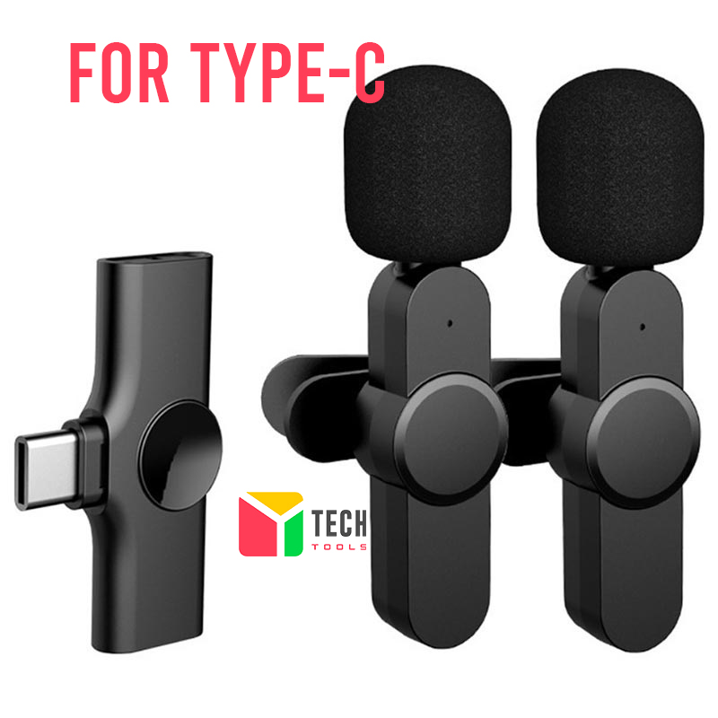 K9 Dual Wireless Bluetooth Lavalier Microphone - Noise Reduction, USB Lavalier Mic for Mobile Phones. 