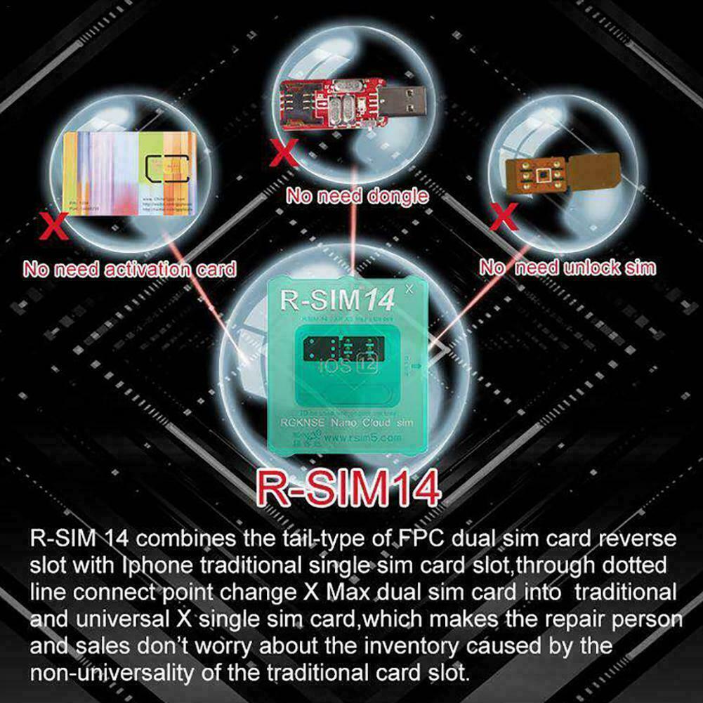 RSIM14 12 R-SIM Nano Unlock Card for iPhone XS MAX/XR/XS/8/7/6 4G iOS 12 11. 
