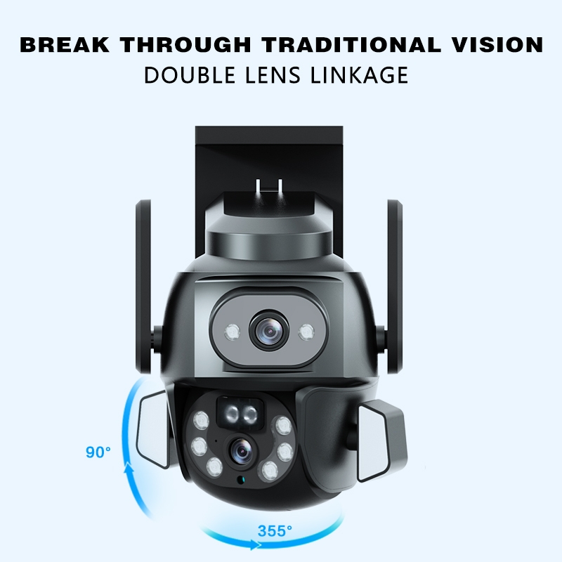 Q821 4MP Binocular Zoom Dual Light Source Outdoor IP67 Waterproof WiFi Camera. 