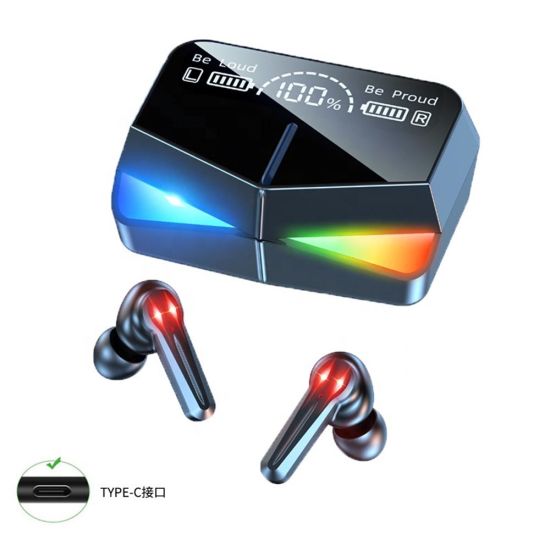 M28 TWS Earbuds True Wireless Stereo Earbuds RGB Low Latency Gaming Earphones Touch Control Bluetooth 5.1 Wireless Headphones With Mirror Screen Mini HD LED Display. 